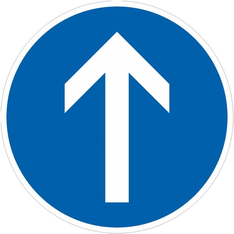 Verkehrszeichen 209-30 | Vorgeschriebene Fahrtrichtung geradeaus 