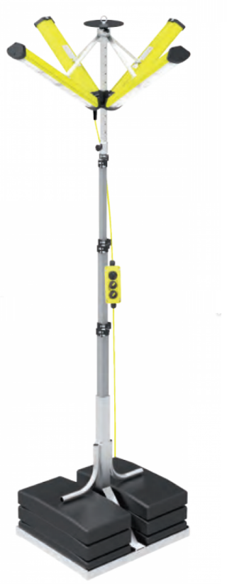 Schubstangenstativ Alu 3,00 - 5,50 m inkl.Standfuß 