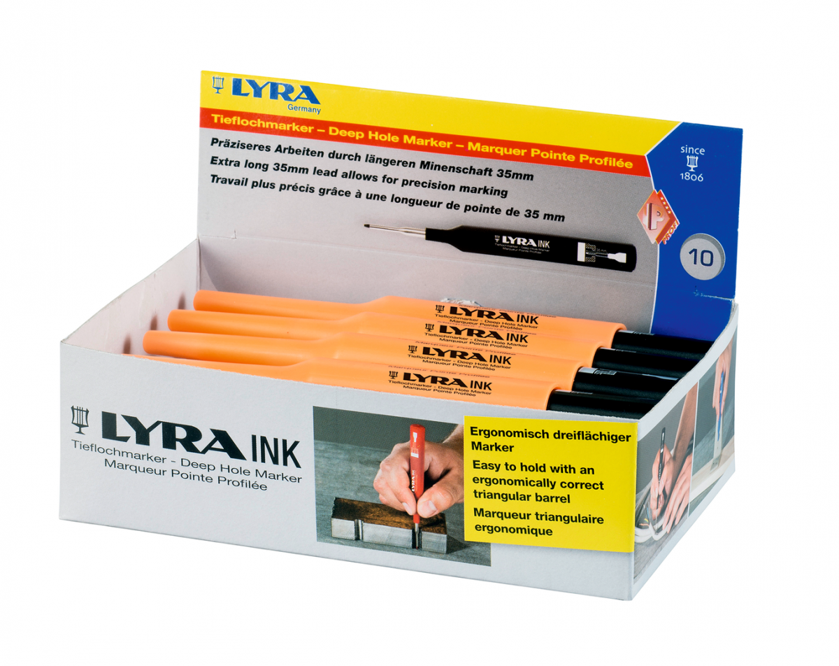Tieflochmarker INK schwarz, Pack 10 Stk. 