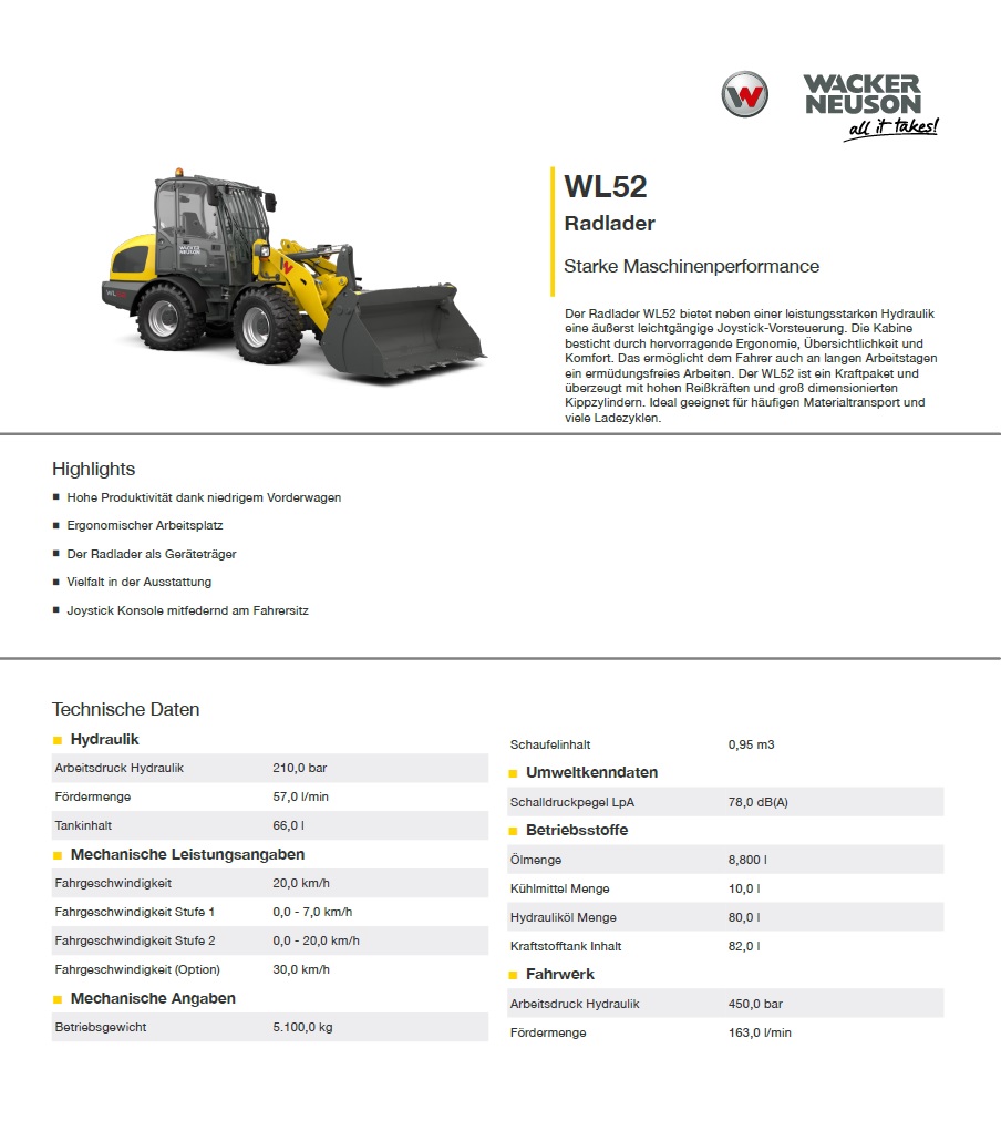 Radlader WACKER NEUSON WL52 