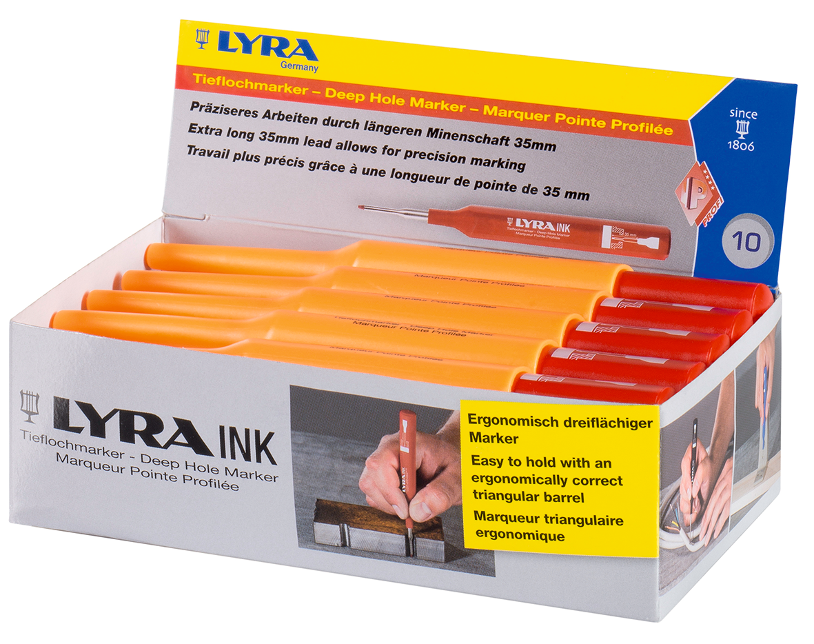 Tieflochmarker INK rot, Pack 10 Stk. 