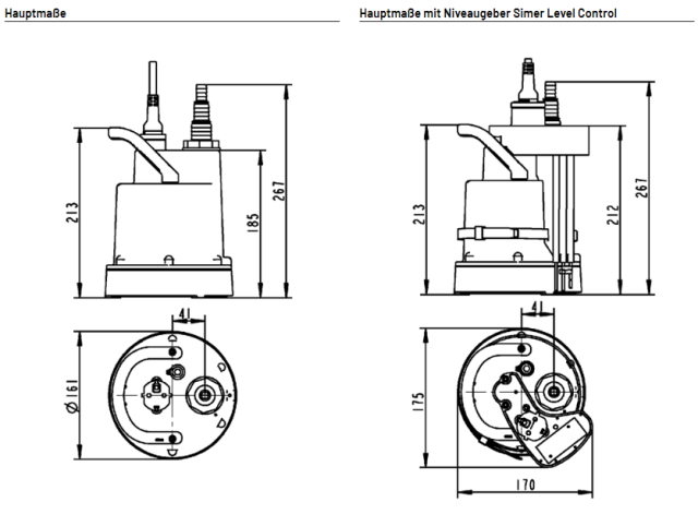 JUNG PUMPEN Flachsaugpumpe Simer 5 